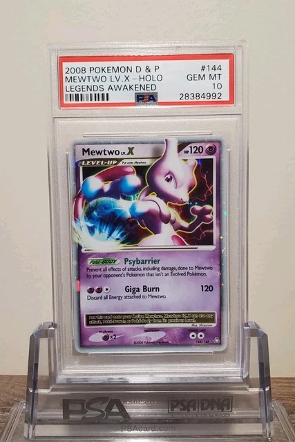 Mewtwo LV X 144/146 DP Legends Awakened Holo 2008 Pokemon TCG Card PSA 10 Gem