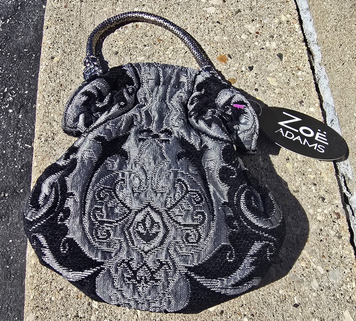 Hand Bag Vintage Breaded Handle / Kiss Lock Victorian Design By