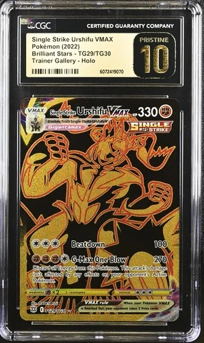 CGC Pristine 10 Single Strike Urshifu VMAX TG29/TG30 Brilliant Stars Pokemon