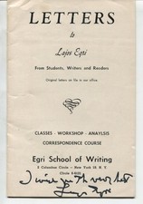 LAJOS EGRI  hand signed AUTOGRAPH 542
