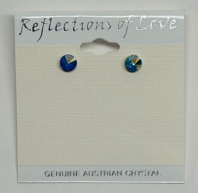 New Reflections Of Love Genuine Austrian Crystal Aurora Borealis Stud Earrings