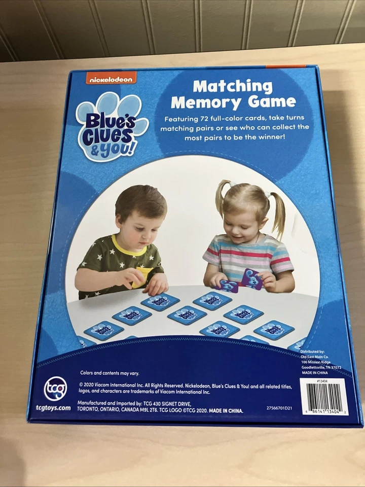 New Blue's Clues Memory Matching Game  Matching Pairs  72 Cards - Image 2 of 3