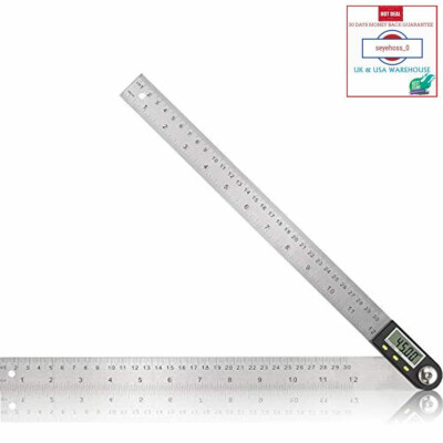 Digitales Edelstahl Winkelsucher Lineal 12 Zoll / 30 cm / 300 mm LCD Bildschirm