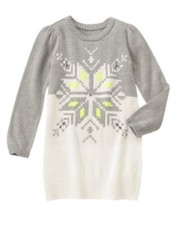 GYMBOREE COZY SKI LODGE GRAY FAIR ISLE w/ GEMS SWEATER DRESS 5 7 10 NWT