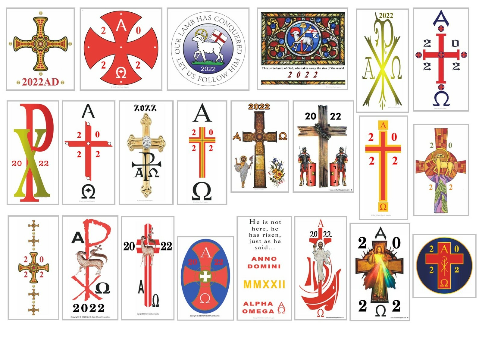 9" Church Easter Paschal Candle with 2023 Transfer included, Catholic