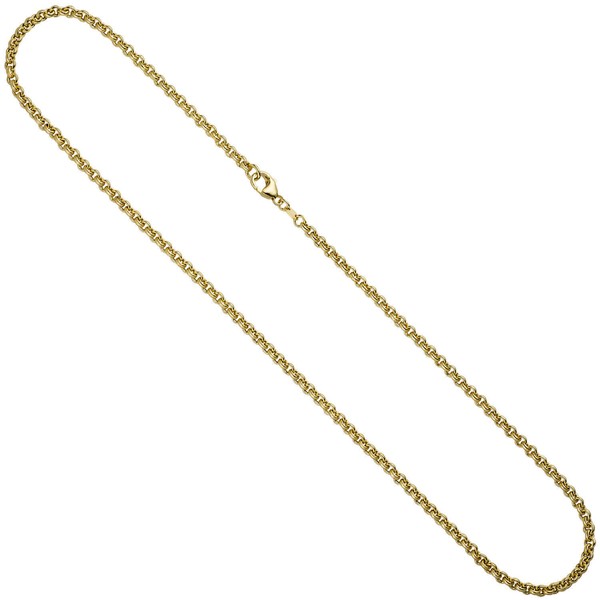 3,4Mm Erbskette Kette Halskette Halsschmuck 585 Gold Gelbgold 45Cm Goldkette-image