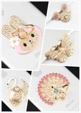 360 Rotating Finger Ring Stand Holder Grip For Cell Phone Tablet-Crystal Cuties 