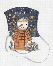 SP.ORDER  Rejoice Snow Angel Mini Stocking Ornament HP Needlepoint Canvas Danji