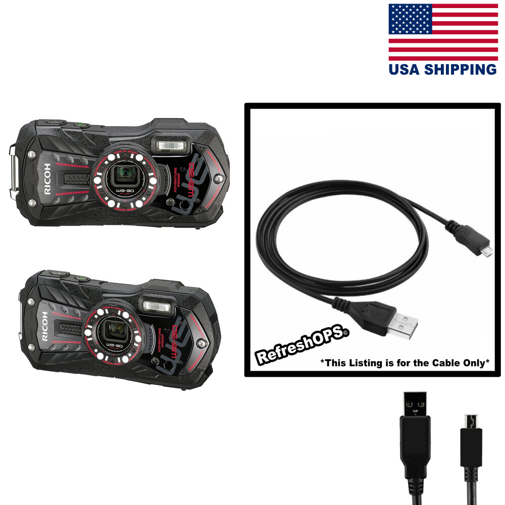 Ricoh WG-30 Compact Digital Camera USB Cable Transfer Cord
