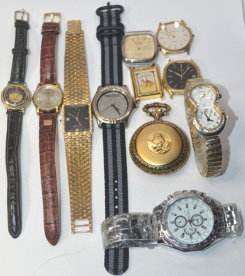 11 Vtg Watches**Louis Versache*Chessie Train Pocket*Bulova*Jules Jurgensen etc..
