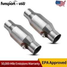 2pcs 2.5" Inlet / Outlet Universal Catalytic Converter Stainless Steel Weld-on