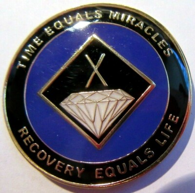 Narcotics Anonymous medallion year 10 Purple black white Chip Token