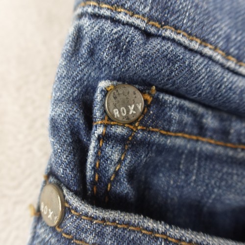Pantalones de mezclilla ajustados de tiro bajo Roxy para mujer 28 azules - Imagen 11 de 18