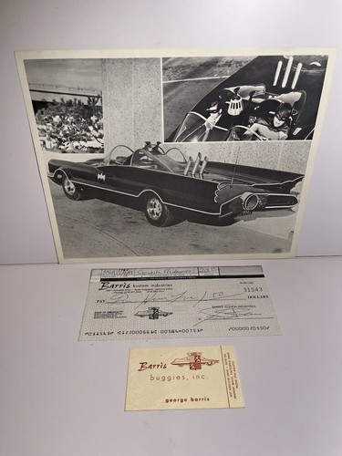 George Barris Signed Lot - AUTOGRAPHED Check, Business Card & Batmobile ...