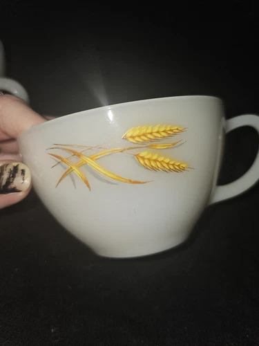 Vintage Fire King Wheat Pattern Mugs