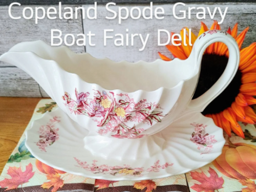 Spode Gravy Boat Fairy Dell 1920-1929 Fixed Underplate Copeland Spode England - Picture 1 of 9