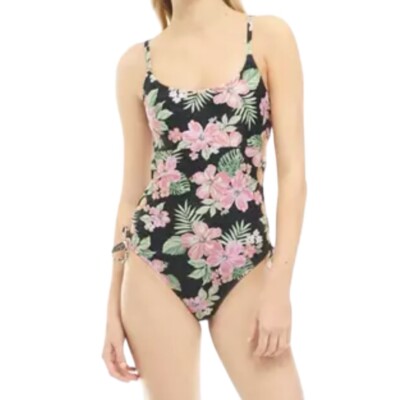 True Craft NWT Rio Floral Lace Up One Piece Swimsuit Sz XL