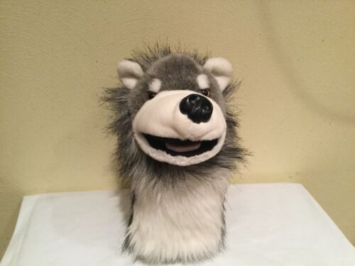 VTG 2005 AURORA WORLD PLUSH FOX PUPPET, MOVEABLE MOUTH, LONG FUR, 10 INCHES, EUC