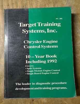 Target Training Systems PN-2001 Chrysler Engine Control Systems 20JS-1273-M12