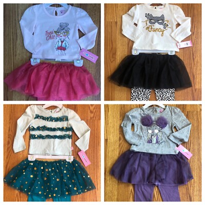 Limited Too 2 piece Tutu Legging Sets Pink, Black, Green, Purple 12 M and 24 M