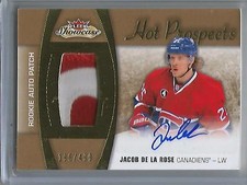 Jacob De La Rose 15/16 Hot Prospects Autograph Game Jersey Patch Rookie #196/499