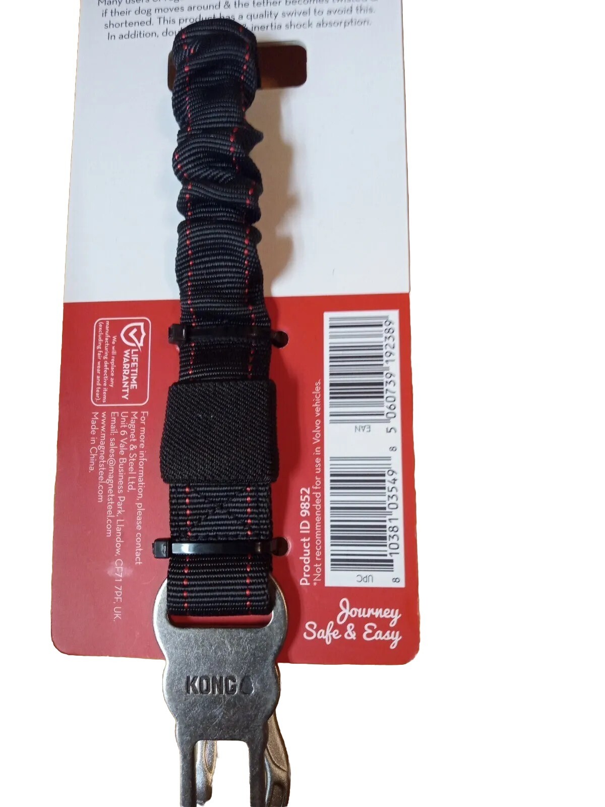 Ultimate Safety KONG Deluxe Swivel Dog Tether - Extra Large For Car Travel  Dog Car Harness