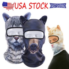 3D Dog Cat Face Mask Balaclava Mask Animal Full Face Mask with Ear for Men Women