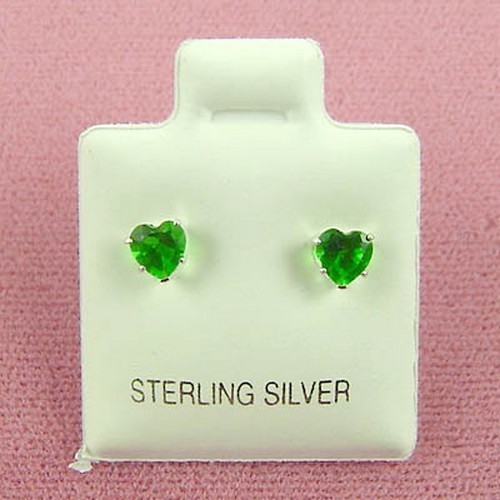 Sterling Silver 4mm Heart Birthstone Post Earrings Sterling Silver 4mm Heart Birthstone Post Earrings
