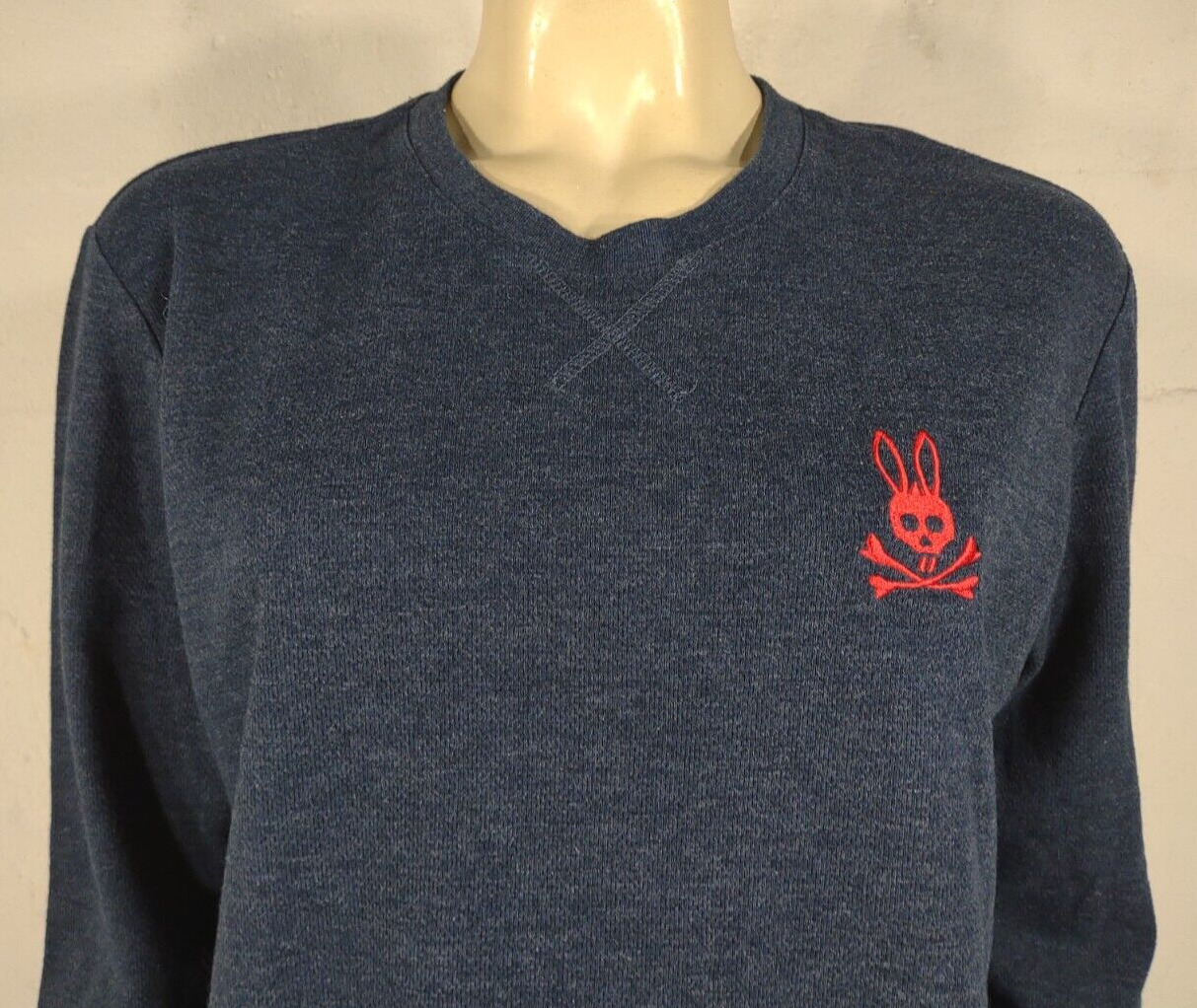 Psycho Bunny dark blue red logo long sleeve shirt… - image 2