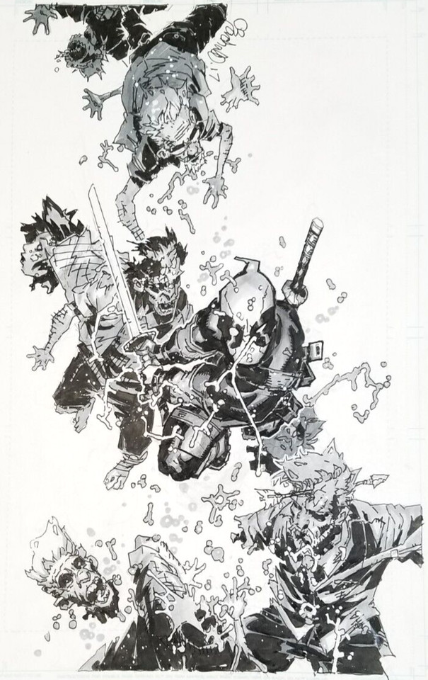 Chris BACHALO ~ DEADPOOL vs Walking Dead ~ 2017 Comic Art