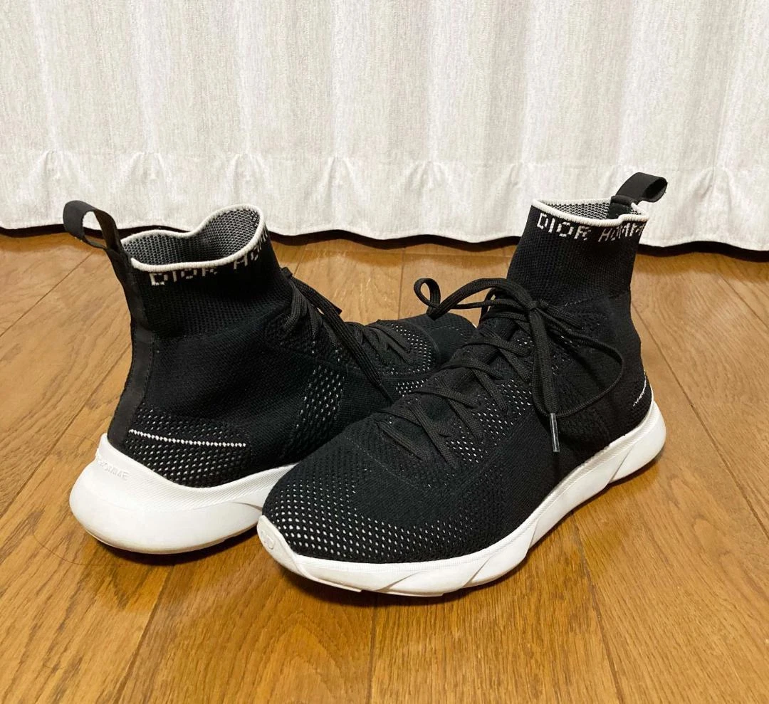 DIOR HOMME 2018SS B21 Socks Sneakers Shoes 39 Black Auth Men Used