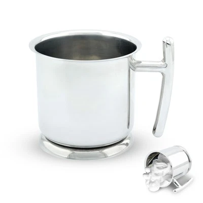HARYALI LONDON Stainless Steel Shaving Mug, Heavy Bottom Mug, Classic Elegant Shaving Cup