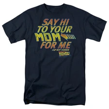 Back To The Future Say Hi Mens T Shirt Navy Officially Licensed