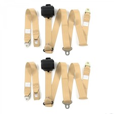 Amc Matador 1971 - 1978 Standard 3pt Tan Retract Bucket Seat Belt Kit-2 Belts