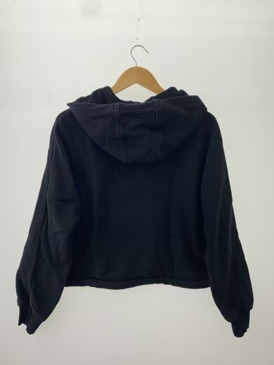 PRADA Triangle Cropped Zip-Up Hoodie/ Size Small/ Cotton/ Black/ 138590 thumbnail 2
