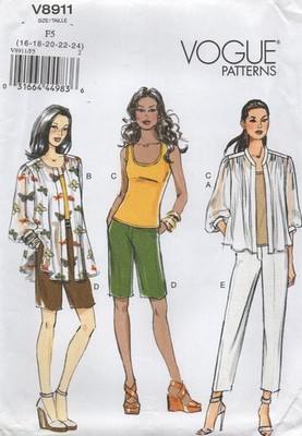Vogue Schnittmuster 8911 EASY lockere Jacke Strick Top Hose Gr. 16 - 24 NEU