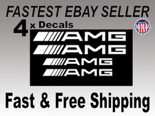 4 Amg Mercedes Benz Straight Brake Caliper Vinyl Decal Sticker Free Shipping Jdm