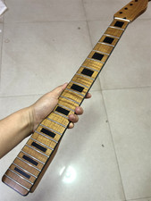AAA Roasted Flame maple 22 Fret Electric guitar Neck Replace block inlay Stain