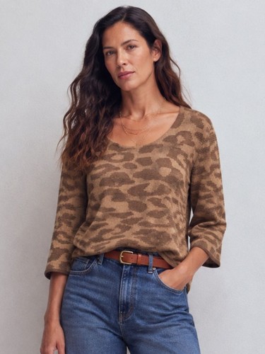 Chico's Brown leopard -Print Sweater