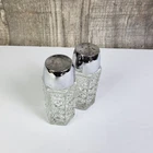 Vintage Anchor Hocking Wexford Salt & Pepper Shakers Diamond Cut Clear