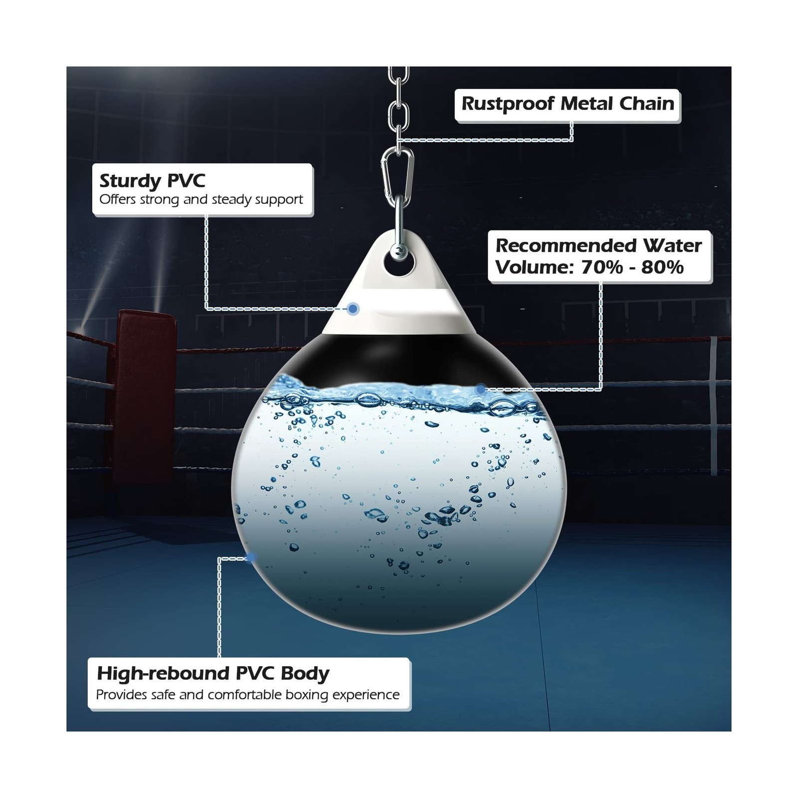 Goplus Water Aqua Bag, 21'' 180 Pound /18” 110 Pound Heavy Punching Bag wi
