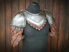 Medieval knight Shoulder Armor Pair of pauldrons  gorget sca larp Coustume