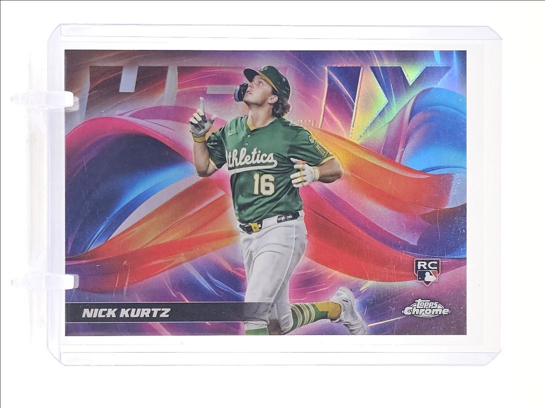NICK KURTZ 2025 TOPPS CHROME UPDATE HELIX ROOKIE ATHLETICS RC Q4856