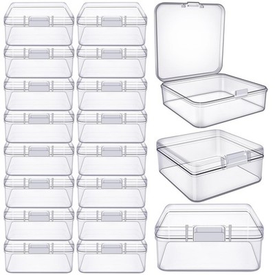 FAMLEAF 16 Pieces Small Clear Plastic Beading Storage Box with Lids, Organize...