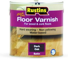 Rustins Quick Dry Floor Varnish Various Colours Gloss Satin Finish 1L/2.5L/5L