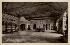 RPPC Chateau de Chillon Salle des Fetes et Musee Vaud Switzerland postcard b102