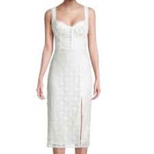 ASTR The Label White Corset Top Lace Sheath Midi Dress size XL