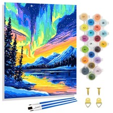 Northern Lights Paint by Numbers Kit for Adults DIY Canvas Wall Art Decoration