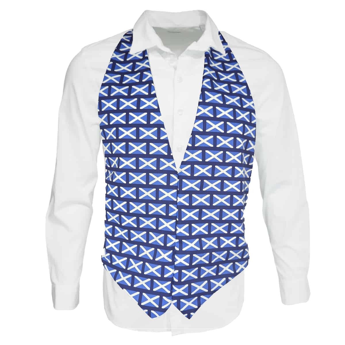 Childs Scotland Flag Saltire St Andrews Cross Backless Waistcoat Fancy Dress
