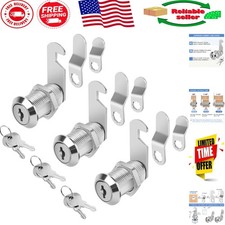 All-in-One 1-1/8" Cam Locks Keyed Alike - Secure Your Storage with Ease 3 Pack